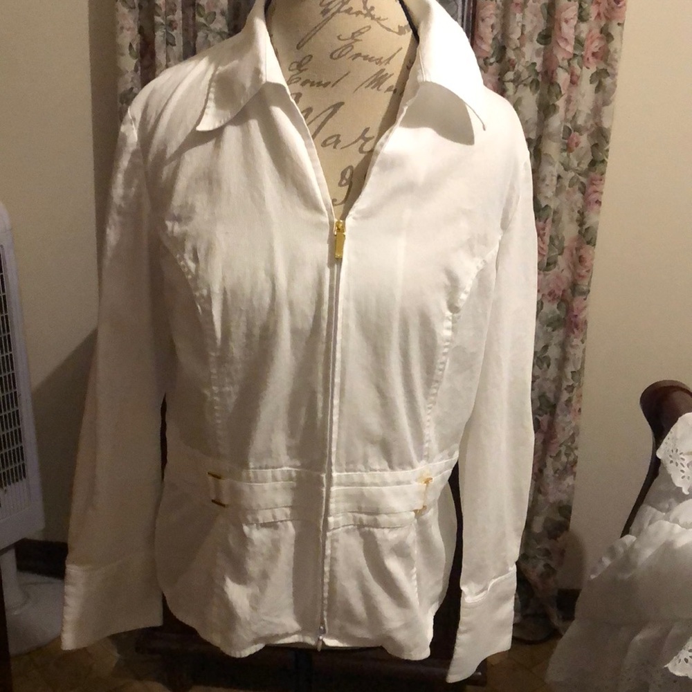 Zip up blouse blazer